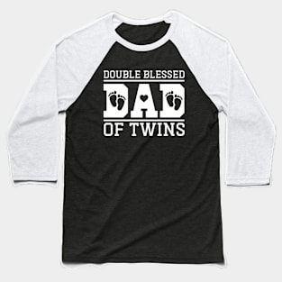 Double Blessed Dad Of Twins Baseball T-Shirt